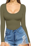 2025 Women's Low Round Collar Long Sleeve Sextender T-Shirt T-Shirt