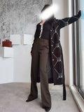 New Trousers High-Waisted Three-Dimensional Cutting Coffee-Colored Haired Micro-Horn Neutral Windy Broad Leg Trousers