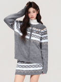 Autumn And Winter Wear Two Sets Of Fair Island Thick Sweater Coat Women 2026 High Waist Repair Knitted Ass Skirt