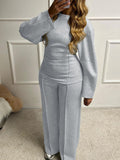 Dili Casual Fashion T-Shirt Trousers Two-Piece Women's Suit 2025 Autumn And Winter