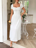 Dili Elegant Temperament Short Sleeve Shoulder Dress Dress Women's Dress 2025 Spring And Summer