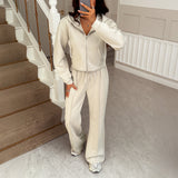 Dili Casual Holiday Wear Sweat Jacket Casual Trousers Suit Women's 2025 Autumn And Winter