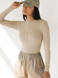 2025 Women's Jumpsuit Tight Knit Shirt Women's Jump-Up Three-Point Trousers