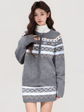 Autumn And Winter Wear Two Sets Of Fair Island Thick Sweater Coat Women 2026 High Waist Repair Knitted Ass Skirt