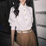 New Wear Striped Oblique Tops Old Money Wind Commuting Thick Coat Folded Shirt