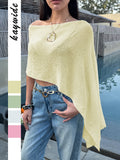 Dili Leisure Vacation Half-Permeable Shawl Shirt Knitted Women's Clothing 2026 Summer