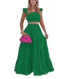 2025 Summer New Temperament Sexy Bare Back Solid Color Slings Two Sets Of Long Dress Dress Dress