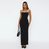 2025 Summer New Women's Solid Color Sexy Bag Hip Sleeveless Sleeved Sling Dress