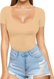 2025 Sexy Women's Low Round Collar Short-Sleeved T-Shirt T-Shirt