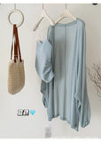 Purple Summer New Lazy Wind Thin Loose Long-Term Sunscreen Ice Knitted Coat Women's Outer Hoodie Shirt