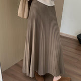 High-Rise Thin Cashmeat Plus Thick 100-Folded Skirts In The Autumn Of 2025 New Korean Version Of The Casual Lady Umbrella Skirt