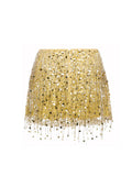 2025 New Short-Sleeved Sexy Sleeve Sling Short Skirt Set Summer Party Women's Dress
