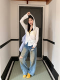 Korean Wearing A Chic Hooded Design Single-Cuffed Long-Sleeved Women 2026 Spring New Pure Simple Fashion Top
