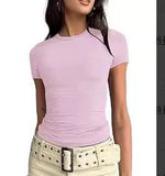 2025 Women's Long-Sleeved T-Shirt Spring And Autumn Solid-Colored T-Shirt T-Shirt Women's Street Dress Shirt Short