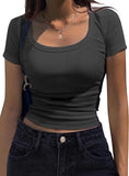 2025 New Round Collar Short-Sleeved Jersey Women's Casual Sexy Knitted Street