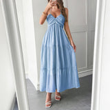 Dili Leisure Vacation Wind Hanging Neck Seaside Atmosphere Long Dress Dress Dress Women's Dress 2025 Spring And Summer