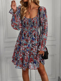Dili Bai Casual Long-Sleeved Printed Long Skirt Dress 2026 Spring And Summer New Temperament Commute