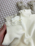 French Lace Half-High Collar Knitted Bottom Shirt Soft Soft Gentle Wind Sweater Women Autumn And Winter New Body Repair