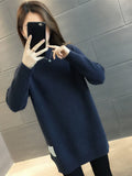 Mid-Long Sweater Woman 2025 New Autumn And Winter Dress Cover The Ass With A Loose Small Man's Bottom Shirt