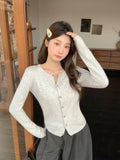 Round Collar Long-Sleeved Knitted Cardigan Women 2026 Autumn New Small Fragrant Wind Loose Thin Outer Coat