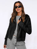 Jacket Splicing Jersey Women's Clothing With Hoodie Tidly Zip Hoodie Short Knitted Shirt
