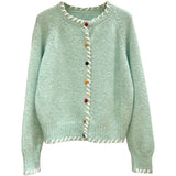 Autumn And Winter Thick Collar Knitted Cardigan High-End Inside Wearing Sweater Coat Loose Thin Sleeve Topess