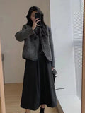 Fashionable Small Fragrant Milk Gray Surhai Esui Short Coat Female Spring And Autumn Temperament Simple Short-Sleeved Hair On The Top
