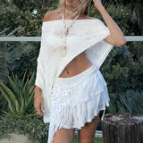 Dili Leisure Vacation Half-Permeable Shawl Shirt Knitted Women's Clothing 2026 Summer