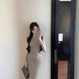 Pure Babes Temperament Sleeveless Vest Dress Women's Summer Design Feel Waist Show Body Open Fork And Hip Dress