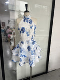 2025 Summer New Women's Fashion Print Showback Dress Sexy