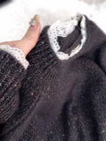 Korean Lazy Lace Sweater Women 2025 New Loose Soft Glutinous Super-Looking White Knitted Shirt