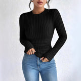 Autumn/Winter 2025 New Autumn Women's Casual Long Sleeve Round T-Shirt