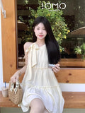 French Sweet Sleeveless Hanging Neck Dress Fairy Summer 2026 New Small Apricot Dress Early Spring Dress