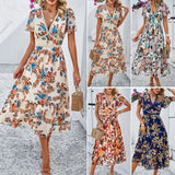 Dili Women's Dress 2025 Spring And Summer Leisure Holiday Print High-Waisted Dress