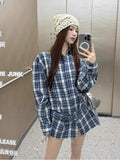 Vintage Plao Collar Long-Sleeved Shirt Coat Women's Spring Design Sense Loose Shirt Mid-Long Open Shirt Top