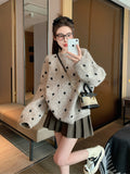 Kiss Wave Nods Sweater Women 2025 New Autumn And Winter Thick Loose Leisure Lazy Wind Inside The Knitting Shirt