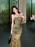 Skinny Temperament Fashion Sexy Bag Hip Dress Summer Long Slim Fold Design Dizzy Waist Sling Skirt