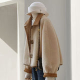 Two Sides Wearing Curry Velvet Jacket Women 2025 Winter New High-End Red Pop Girl Wool Coat Woman