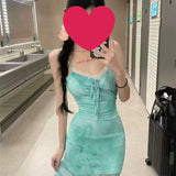 2025 Summer French Fresh Dyed Mesh Splicing Slings Long Skirts To Slimmed Hottie Fishtail Skirt