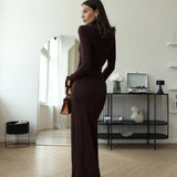 Autumn And Winter Fashion Sexy High Open Fork Strap Bag Hip Dress Babes High Collar Dress Dress Girl
