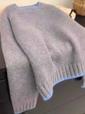 Autumn And Winter New 2025 Thicken Round Collar Sweater Women Loose Leisure Lazy Bottom Shirt Soft Knitted Shirt