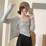 Gentle Hoodie With Two Sets Of 2025 Spring New Sweet Temperament Knitted Cardigan Women's Set