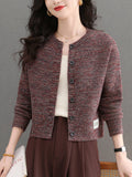 Knitted Cardigan Women's Short Small 2025 Spring And Autumn 2025 New Loose High-Waisted Small Gas Sweater Jacket