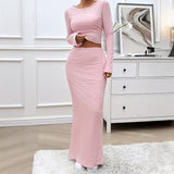 Dili Y2K Hottie Wind Striped T-Shirt Bag Hip Skirt Suit Women's Dress 2025 Spring And Summer