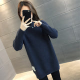 Mid-Long Sweater Woman 2025 New Autumn And Winter Dress Cover The Ass With A Loose Small Man's Bottom Shirt