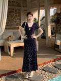 Pure Wind Twisting Broken Flower Dress Dress 2026 Summer Temperament Hottie Wearing Waist Lace Splicing Long Dress