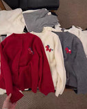 Station 2025 Autumn And Winter New Round-Neck Embroidered Pony Double Door Flax Soft Knitted Cardigans Women's Tide
