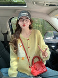 Gentle Wind Sweater Coat Woman 2025 New Spring Fun Cartoon Age Reduction Soft Glutinous Sweet Loose Knitted Cardigan