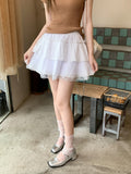 White Lace Cake Dress 2026 Summer New Sweet Pure Lust Wind High Waist Thin Short Skirt