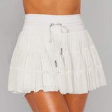 Hot Sales Sweet Fresh Fresh Solid Color Lace Mesh Splicing Skirts Anti-Walking Light Belt Seat Pants Skirt